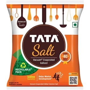 Tata Salt Vacuum Evaporated Iodised Salt, 1 kg Pouch